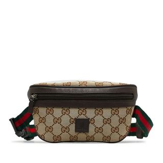 グッチ(Gucci)の美品 グッチ GGキャンバス シェリーライン ウエストバッグ ボディバッグ 311159 キャンバス レディース GUCCI 【222-31219】(ボディバッグ/ウエストポーチ)