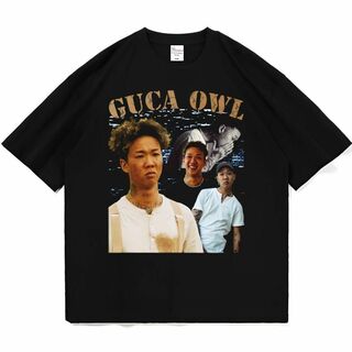 GUCA OWL グカール Tシャツ raptee bootleg ブラック(Tシャツ/カットソー(半袖/袖なし))
