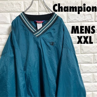 チャンピオン(Champion)のチャンピオン　ナイロンプルオーバー　刺繍ロゴ　メンズXXLサイズ(ナイロンジャケット)