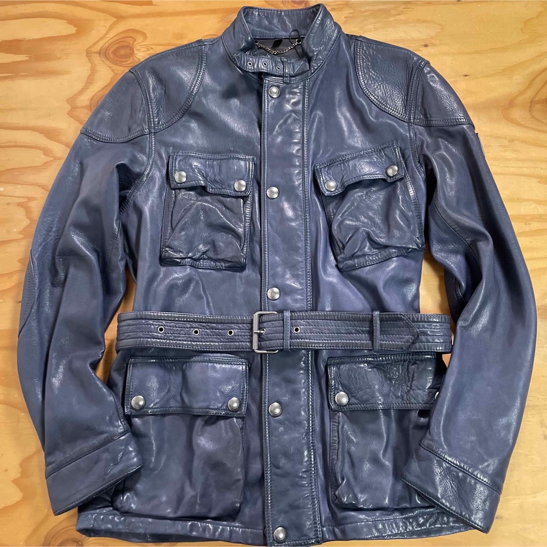 BELSTAFF(ベルスタッフ)の未使用☆BELSTAFF ベルスタッフ レザージャケット ブライトネイビー/48 メンズのジャケット/アウター(レザージャケット)の商品写真