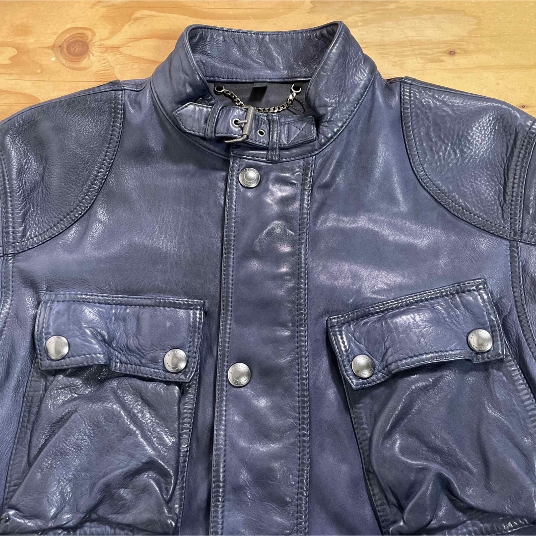 BELSTAFF(ベルスタッフ)の未使用☆BELSTAFF ベルスタッフ レザージャケット ブライトネイビー/48 メンズのジャケット/アウター(レザージャケット)の商品写真