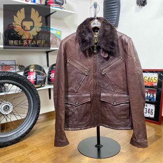 ベルスタッフ(BELSTAFF)の定価20万☆未使用☆BELSTAFF レザーフライトジャケット ブラウン/48(レザージャケット)