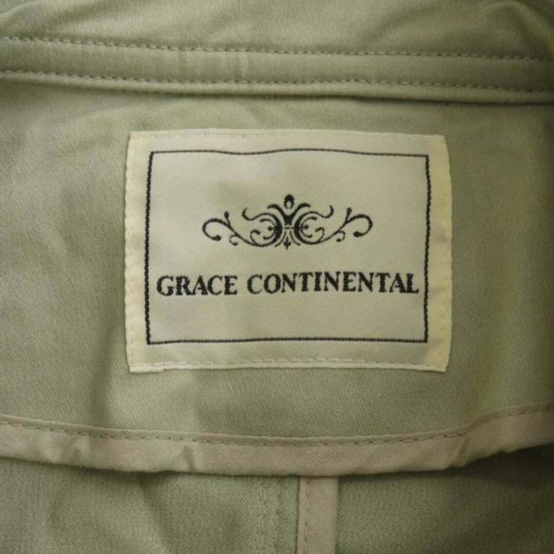GRACE CONTINENTAL(グレースコンチネンタル)のグレースコンチネンタル トレンチコート ロング ベルト付き 36 黄緑 レディースのジャケット/アウター(トレンチコート)の商品写真