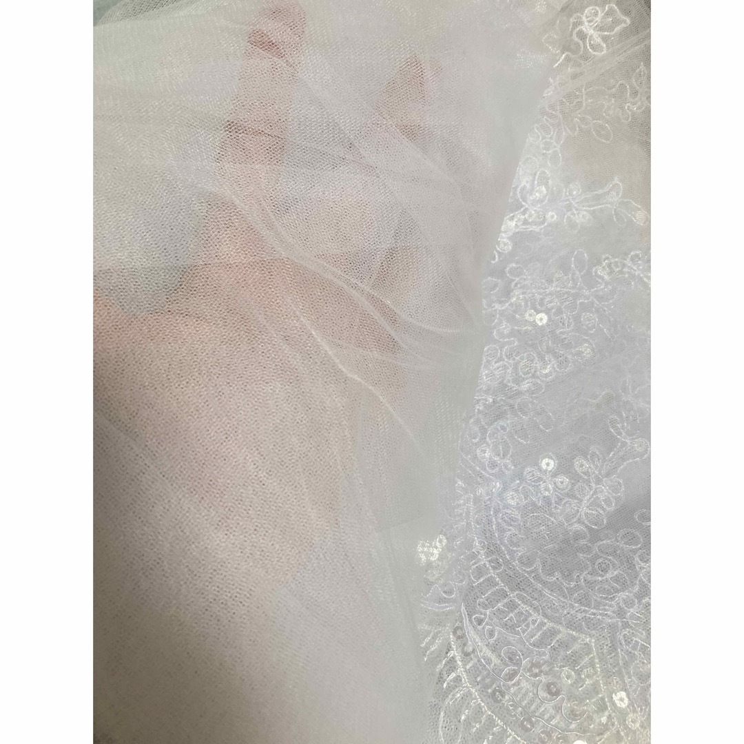 【大人気】ウェディングベール　ショートベール　二層　コーム付き　ベールダウン レディースのフォーマル/ドレス(ウェディングドレス)の商品写真