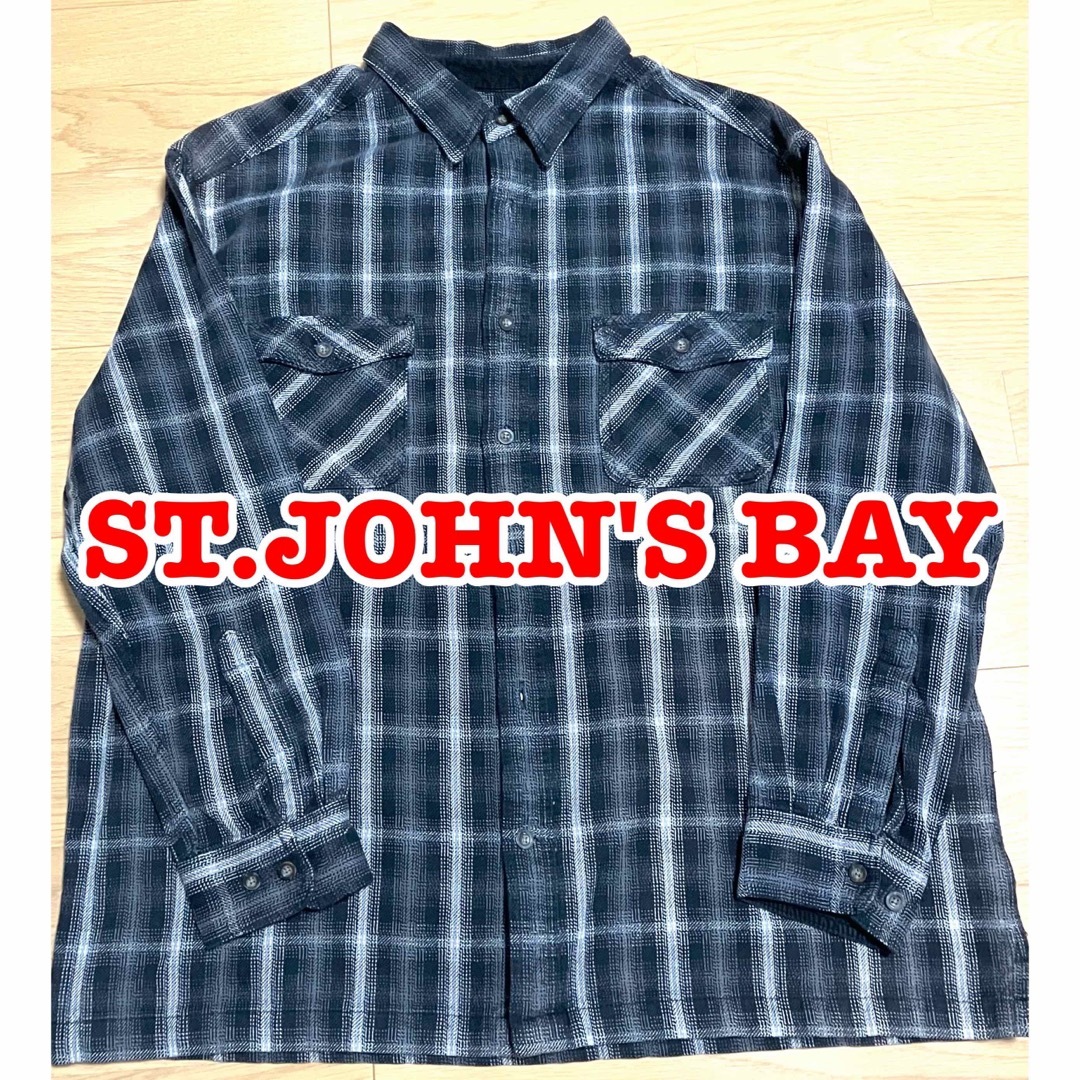 90's〜00's ST.JOHN'S BAY ヘビーネルシャツ オンブレタウンクラフトbigmac