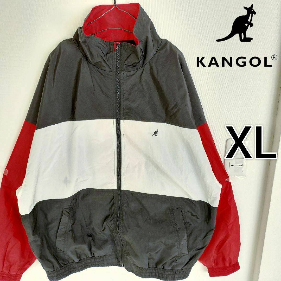 KANGOL(カンゴール)のKANGOL 切替ナイロンビッグジャケット ユニセックス ブルゾン 赤 男性XL メンズのジャケット/アウター(ナイロンジャケット)の商品写真