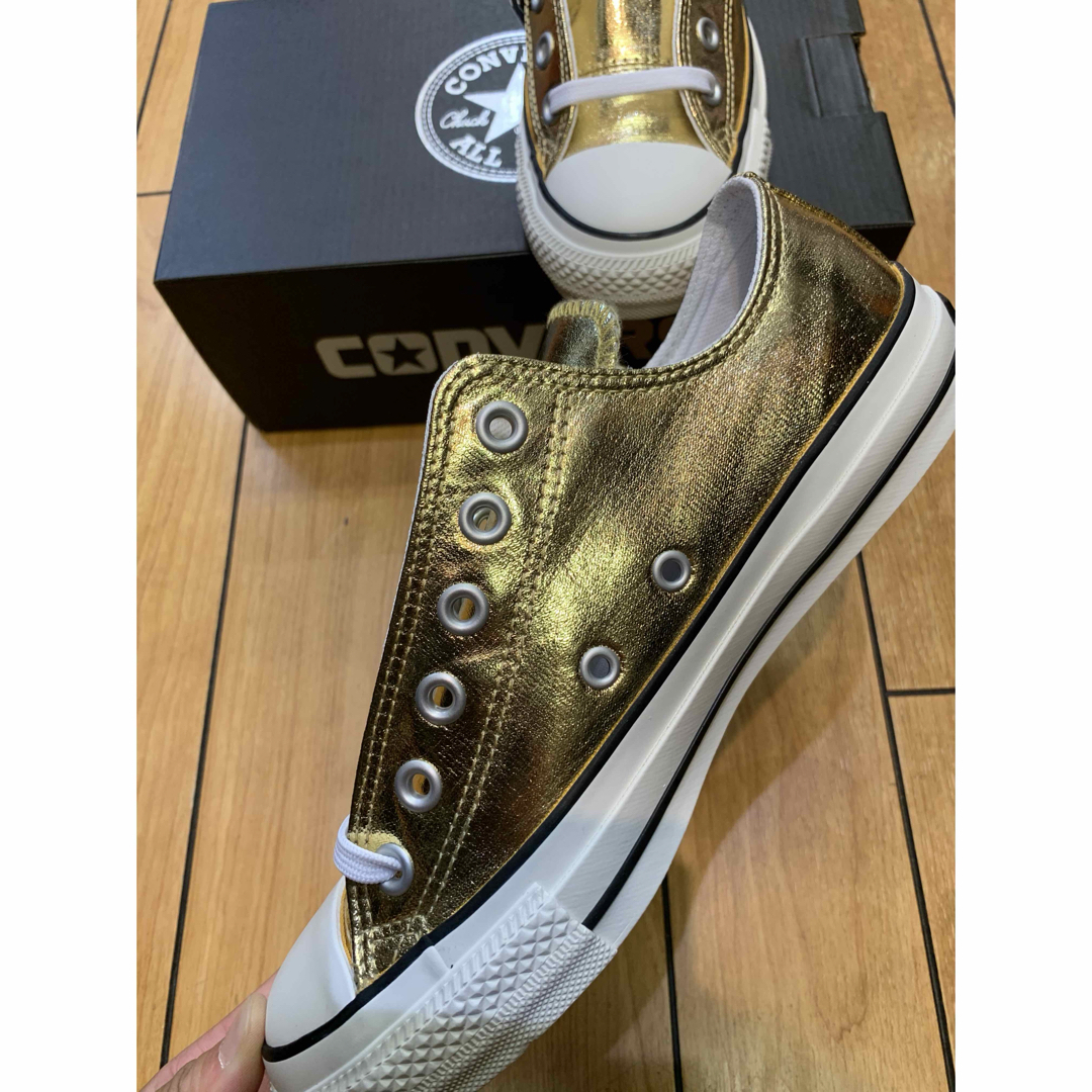 ALL STAR（CONVERSE）(オールスター)の✨新品✨コンバース　オールスター　100 シャイニーメタリック　ロー　ゴールド レディースの靴/シューズ(スニーカー)の商品写真