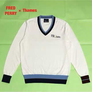 フレッドペリー(FRED PERRY)の【希少】FRED PERRY×Thames　チルデンニット　月桂樹ロゴ　コラボ(ニット/セーター)