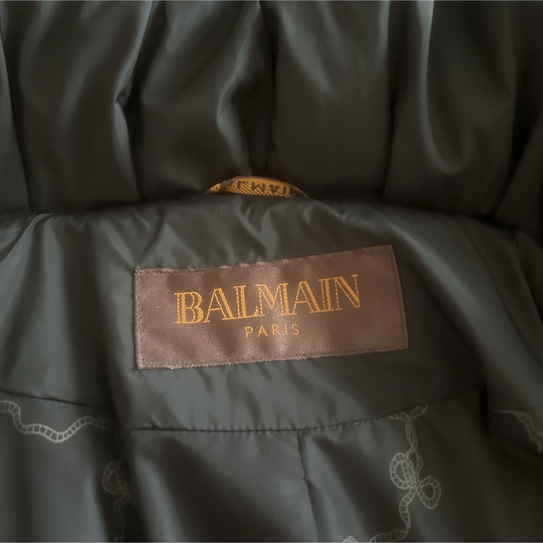 BALMAIN バルマン　ロングコート 黒 ブラック ファーダウン95%フェザー5%毛皮