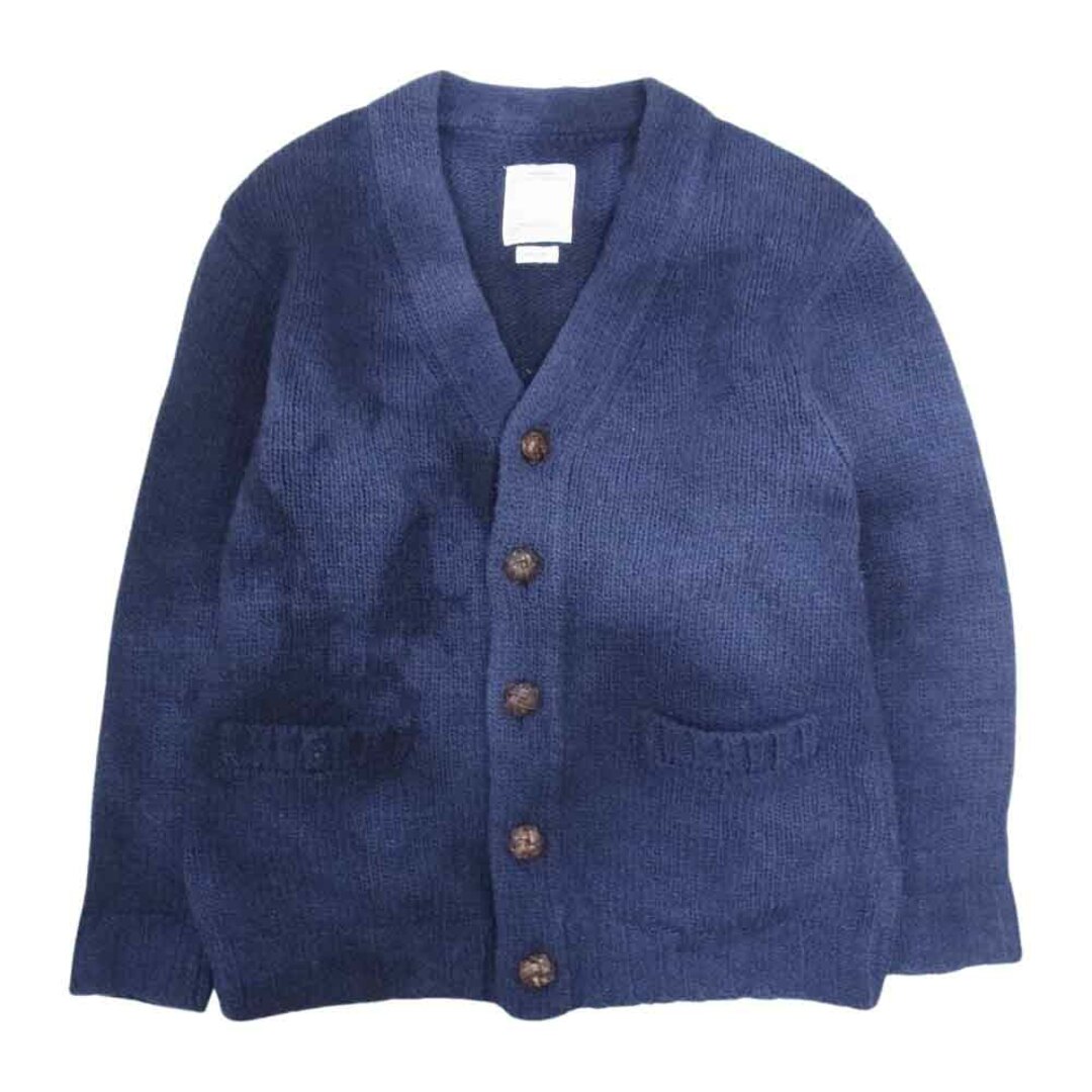 VISVIM ビズビム 18AW 0118205012003 SELMER LONG CARDIGAN UNEVEN DYE 製品染め Vネック  カーディガン ニット ネイビー系 1【中古】 | フリマアプリ ラクマ