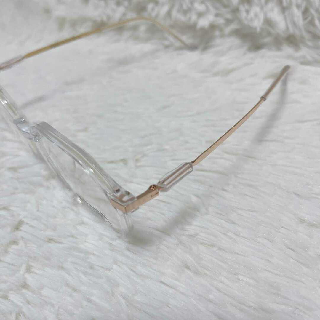 レディース 丸眼鏡 伊達眼鏡 ファッション おしゃれ ライトイエロー R518 レディースのファッション小物(サングラス/メガネ)の商品写真