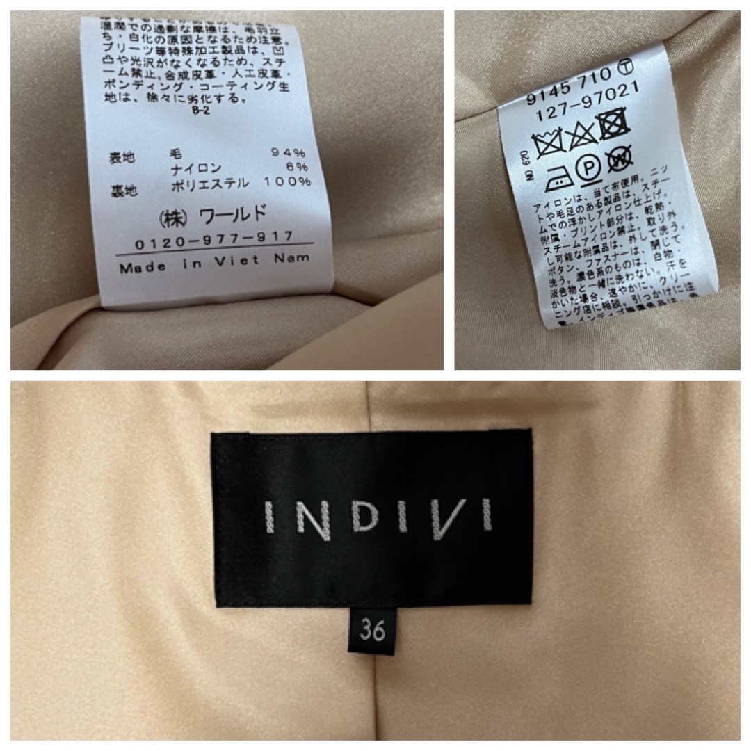 INDIVI(インディヴィ)の【INDIVI】インディヴィ　ショートコート　ポンチョ風　ケープ　エレガンス レディースのジャケット/アウター(ピーコート)の商品写真