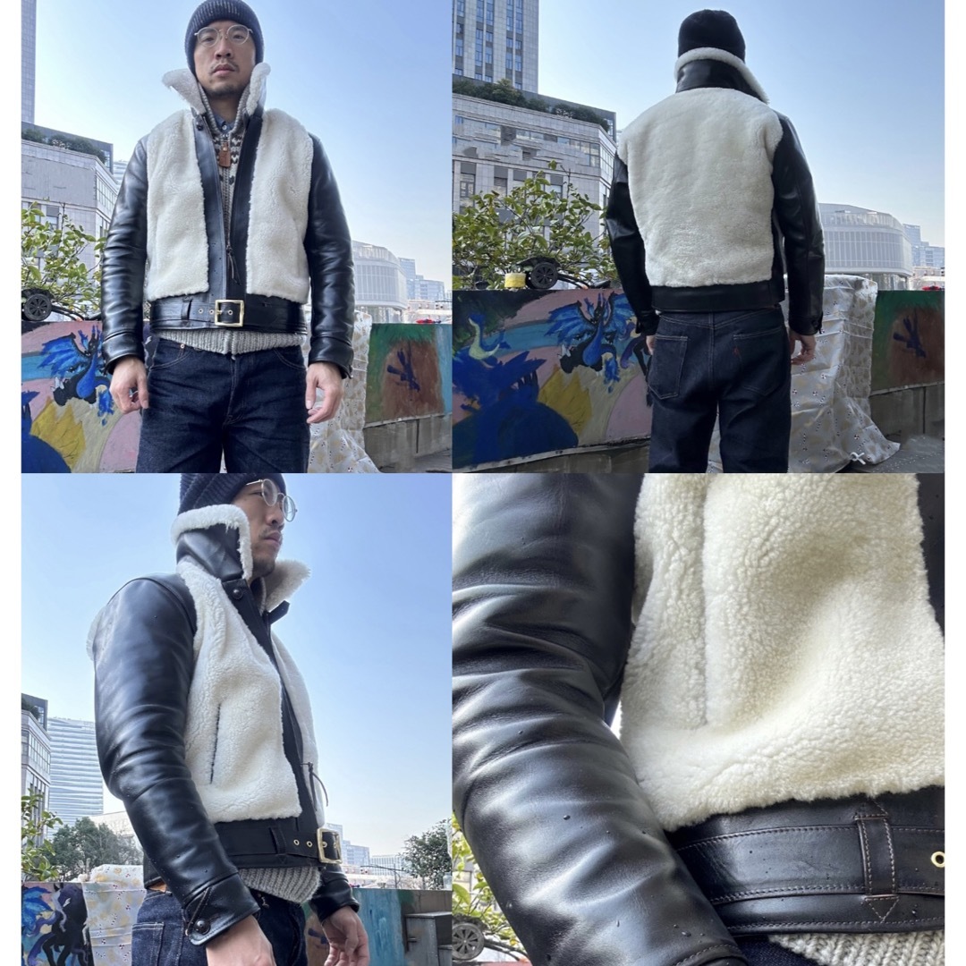 別注品　グリズリージャケット　熊ジャン　茶芯ホースハイド　オリジナル  3XL メンズのジャケット/アウター(レザージャケット)の商品写真