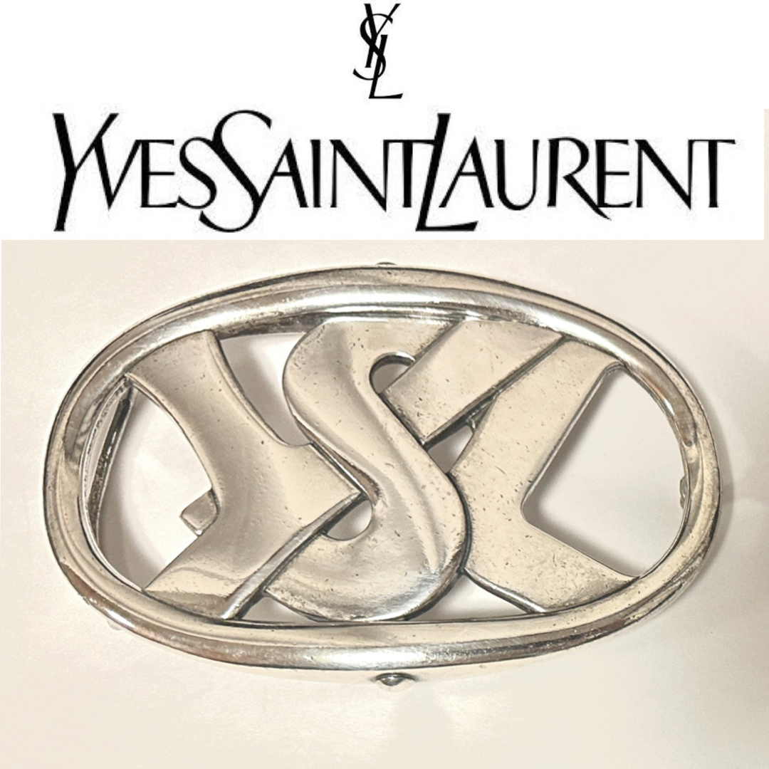 Yves Saint Laurent(イヴサンローラン)のイヴサンローラン ベルト バックル リヴゴーシュ 替えベルト 交換 シルバー メンズのファッション小物(ベルト)の商品写真
