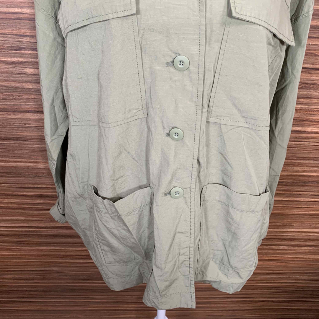 CIAOPANIC TYPY(チャオパニックティピー)のチャオパニックティピー アウター コート 上着 サイズワン M相当 緑 麻 レディースのジャケット/アウター(スプリングコート)の商品写真