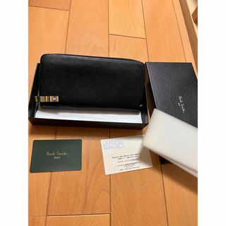 ポールスミス(Paul Smith)の美品 40000円 ポールスミス 長財布 ラウンドファスナー マルチストライプ　(長財布)