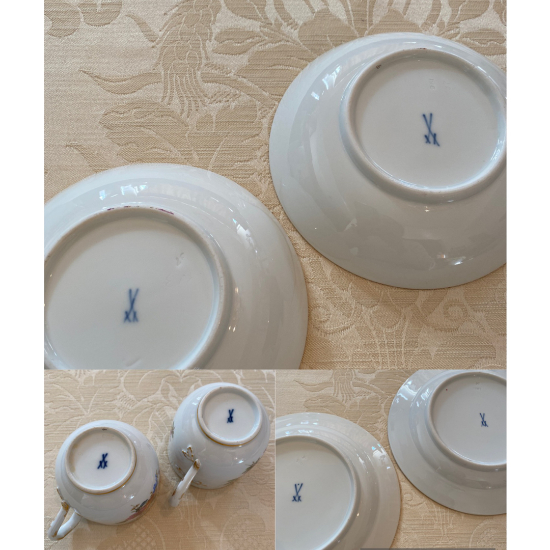 MEISSEN - 【マイセン】カップ&ソーサーとデザート皿 2セット MEISSEN - 【マイセン】カップ&ソーサーとデザート皿 2セット