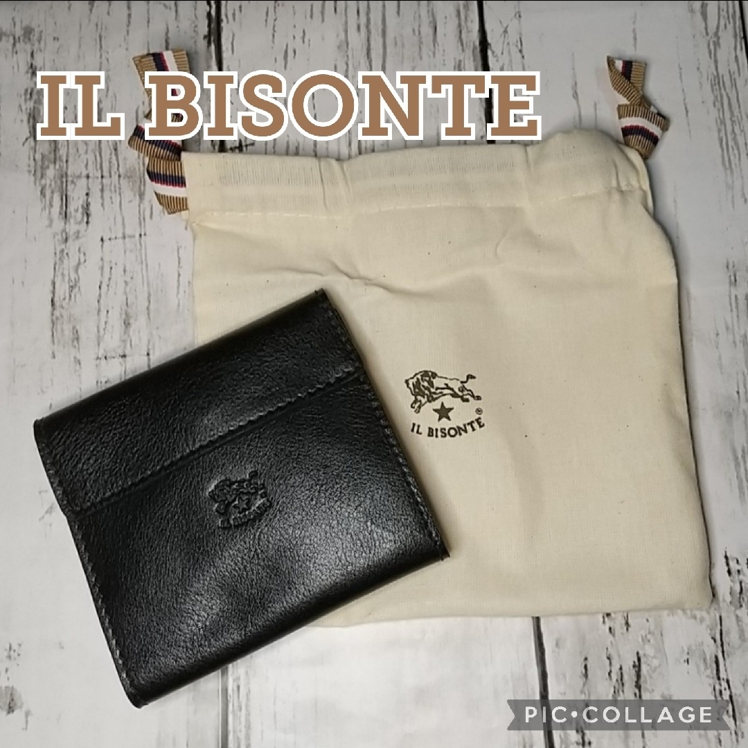 ■新品【IL BISONTE】二つ折り財布、ウォレット、財布、ブラック、黒、ネロ使いやすい