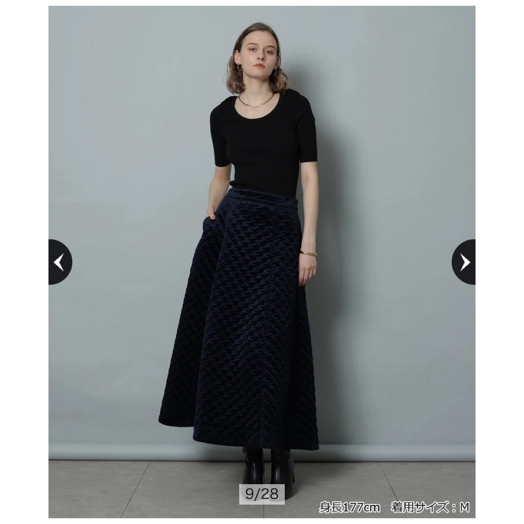 カデュネ　ベロアキルティングスカート レディースのスカート(ロングスカート)の商品写真