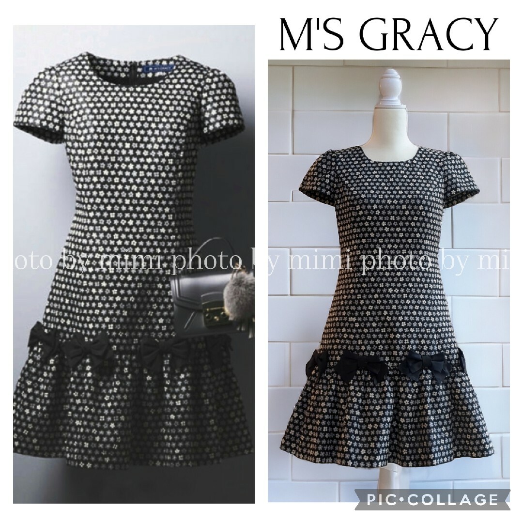39SGRACYのMM'S GRACY*WEB掲載*小花柄ジャガードワンピース