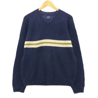 ギャップ(GAP)の古着 ギャップ GAP ライン入り Vネック ウールニットセーター メンズM /eaa399618(ニット/セーター)