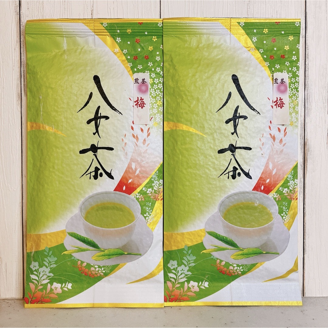 【即日発送】八女茶 お茶 緑茶 茶葉 煎茶 梅 2セット割引販売【匿名配送】 食品/飲料/酒の飲料(茶)の商品写真