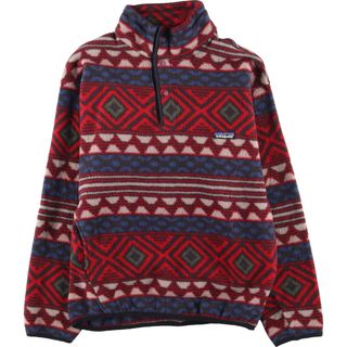 パタゴニア(patagonia)の古着 96年製 パタゴニア Patagonia SYNCHILLA シンチラ スナップT 25462F96 総柄 サルティーヨ柄 ハーフスナップ フリースプルオーバー USA製 メンズM ヴィンテージ /eaa383034(その他)