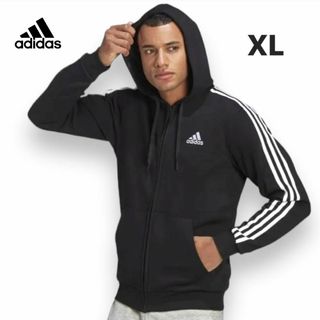 アディダス(adidas)の新品 adidas アディダス メンズ パーカー XL ブラック フーディー(パーカー)