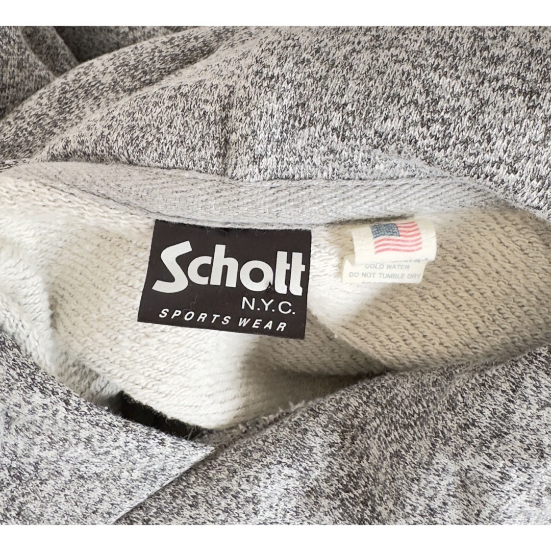 schott(ショット)のSchott ショット パーカー 無地 グレー 杢グレー メンズ メンズのトップス(パーカー)の商品写真