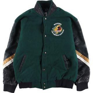 古着 90年代 LEATHER SPORT バック刺? 袖革ウールスタジャン アワードジャケット バーシティジャケット メンズM ヴィンテージ /evb004235(スタジャン)