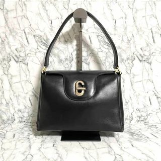 グッチ(Gucci)の【美品】グッチ　ハンドバッグ　黒　レザー　ワンハンドル　ターンロック　GG(トートバッグ)