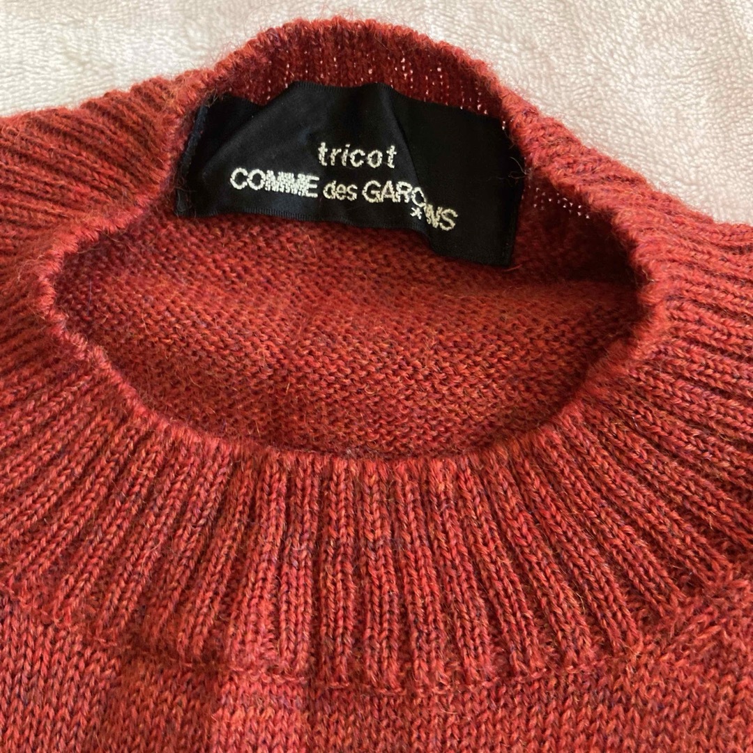 tricot COMME des GARCONS(トリココムデギャルソン)のトリココムデギャルソン　ニット　フラワー　レッド　赤 レディースのトップス(ニット/セーター)の商品写真