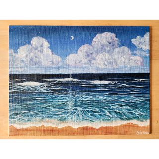 海　絵　風景画　アート　アクリル絵の具　一点物　原画(絵画/タペストリー)