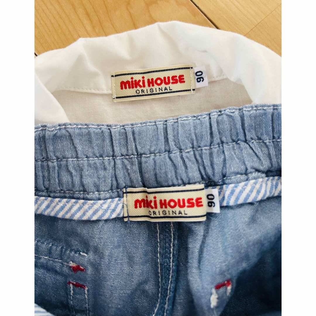 mikihouse(ミキハウス)のミキハウス　 上下セット ハーフパンツ Tシャツ　90cm キッズ/ベビー/マタニティのキッズ服男の子用(90cm~)(Tシャツ/カットソー)の商品写真