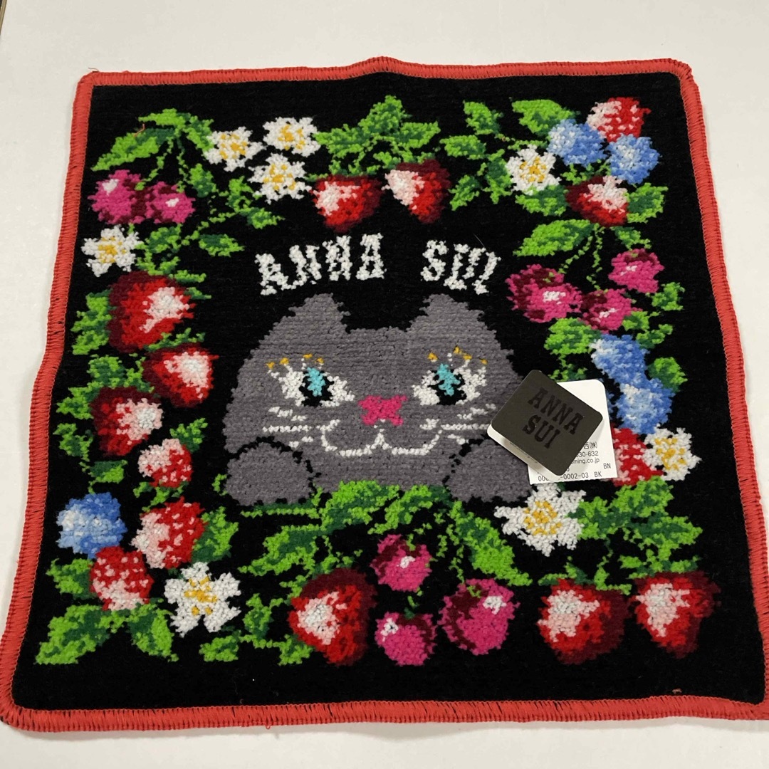 ANNA SUI(アナスイ)のアナスイ最新作シェニール織ハンカチブラック レディースのファッション小物(ハンカチ)の商品写真