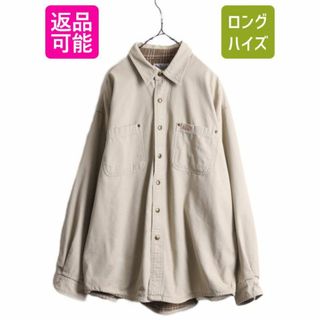 US企画 カーハート コットン キャンバス シャツ ジャケット メンズ XL CARHARTT ワーク ダック コットン チェック ライナー付き 長袖シャツ(シャツ)