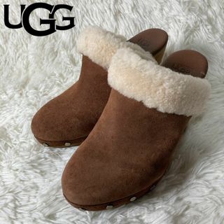 アグ(UGG)の極美品 UGG アグ ムートン ミュール スタッズ 鋲 ブーティ 24cm(ブーティ)