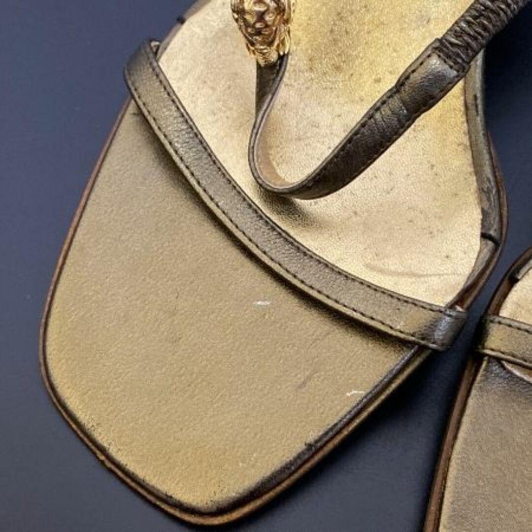 Gucci(グッチ)のグッチ GUCCI レディース サンダル ゴールド サイズ 35C 22.5cm レディースの靴/シューズ(ハイヒール/パンプス)の商品写真