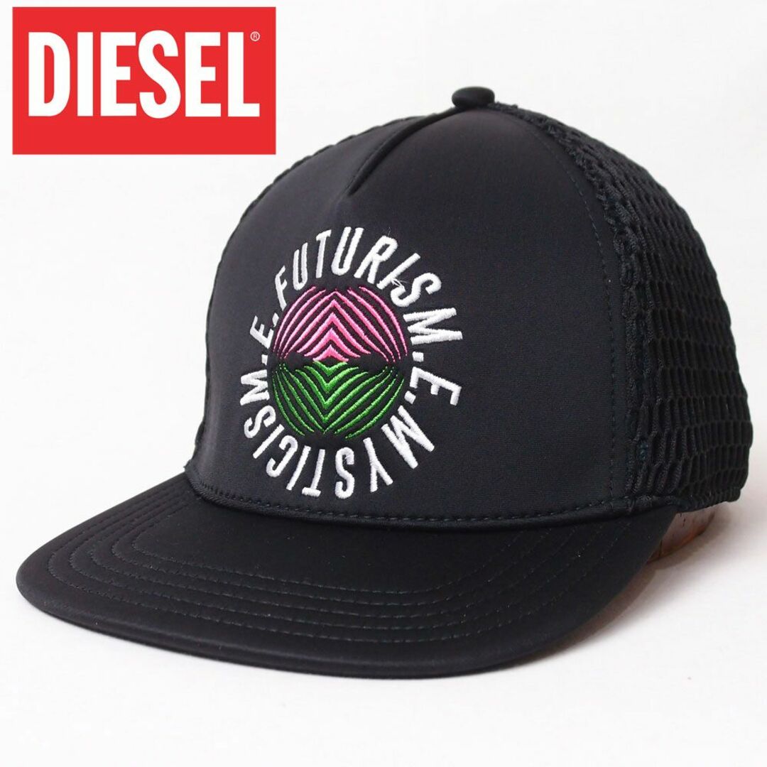 DIESEL(ディーゼル)の新品 DIESEL ディーゼル サークルロゴメッシュキャップ ブラック メンズの帽子(キャップ)の商品写真