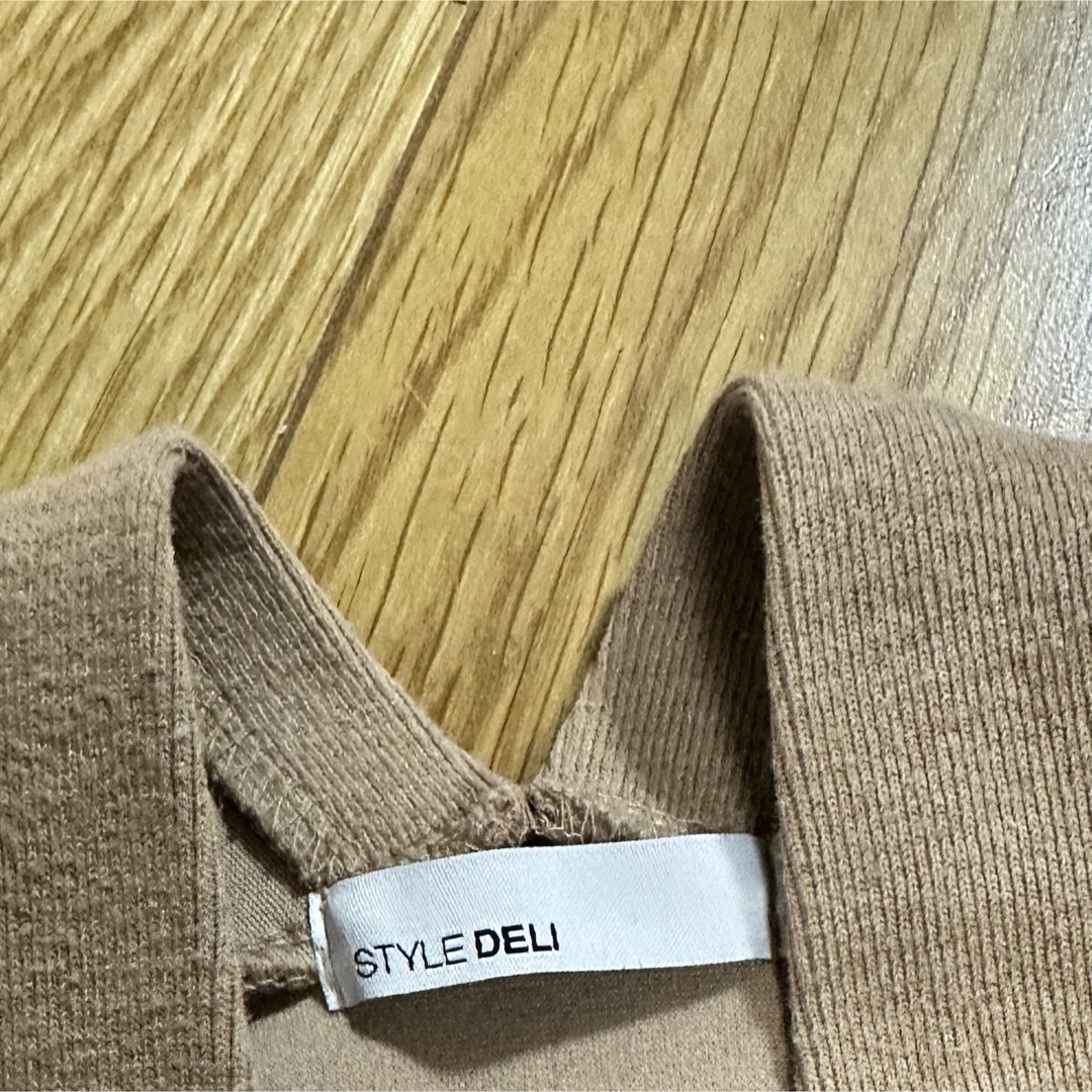 STYLE DELI(スタイルデリ)のスタイルデリ リラックスVネックワンピース 01 テラコッタSTYLE DELI レディースのワンピース(ひざ丈ワンピース)の商品写真