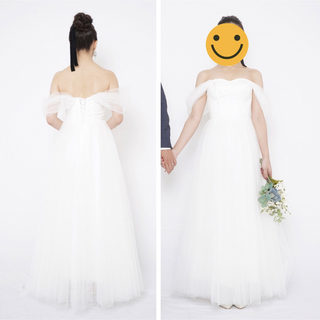 ウエディングドレス/チュールドレス/白ドレス/結婚式/二次会/花嫁/ラメ(ウェディングドレス)