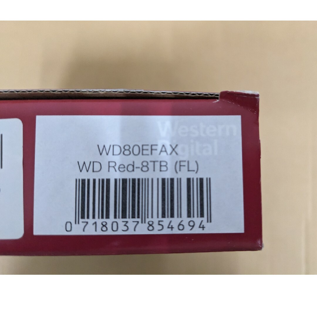 Western Digital(ウェスタンデジタル)のWD Red NAS向け SATA6G接続HDD 8TB WD80EFAX スマホ/家電/カメラのPC/タブレット(PC周辺機器)の商品写真