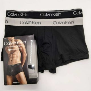 カルバンクライン(Calvin Klein)の【Mサイズ】カルバンクライン ローライズボクサー シルバー×ブラック 2枚組(ボクサーパンツ)