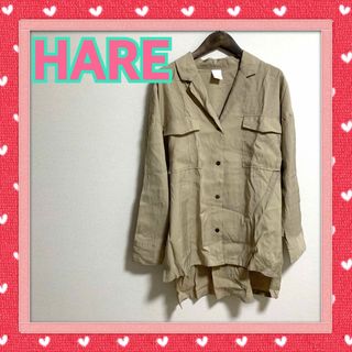 ハレ(HARE)のハレ　サイドスリットシャツ　ブラウス　バックロング　テールカット　華奢見え(シャツ/ブラウス(長袖/七分))