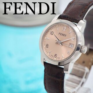 フェンディ(FENDI)の584 FENDI フェンディ時計　レディース腕時計　サーモンピンク　純正バンド(腕時計)