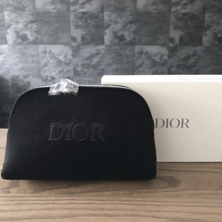 ディオール(Dior)のディオール　ベルベットポーチ　黒　ブラック　ノベルティ　非売品(ポーチ)