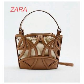 ザラ(ZARA)のZARA レザーカットワークトートバッグ　大人気完売(ショルダーバッグ)