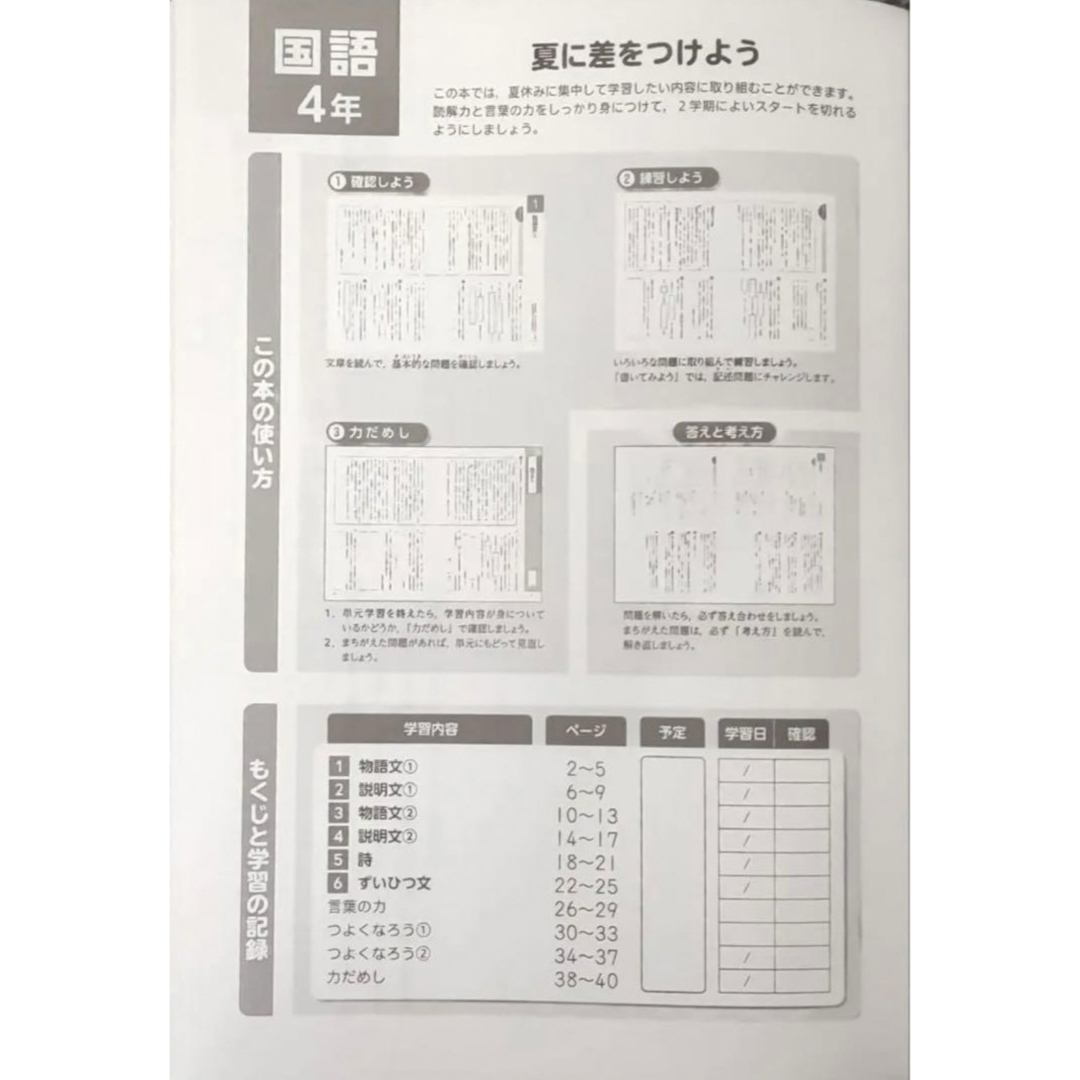 未使用 夏期講習 コアサマー 小4国語 解答解説付 塾専用教材 送料込 エンタメ/ホビーの本(語学/参考書)の商品写真