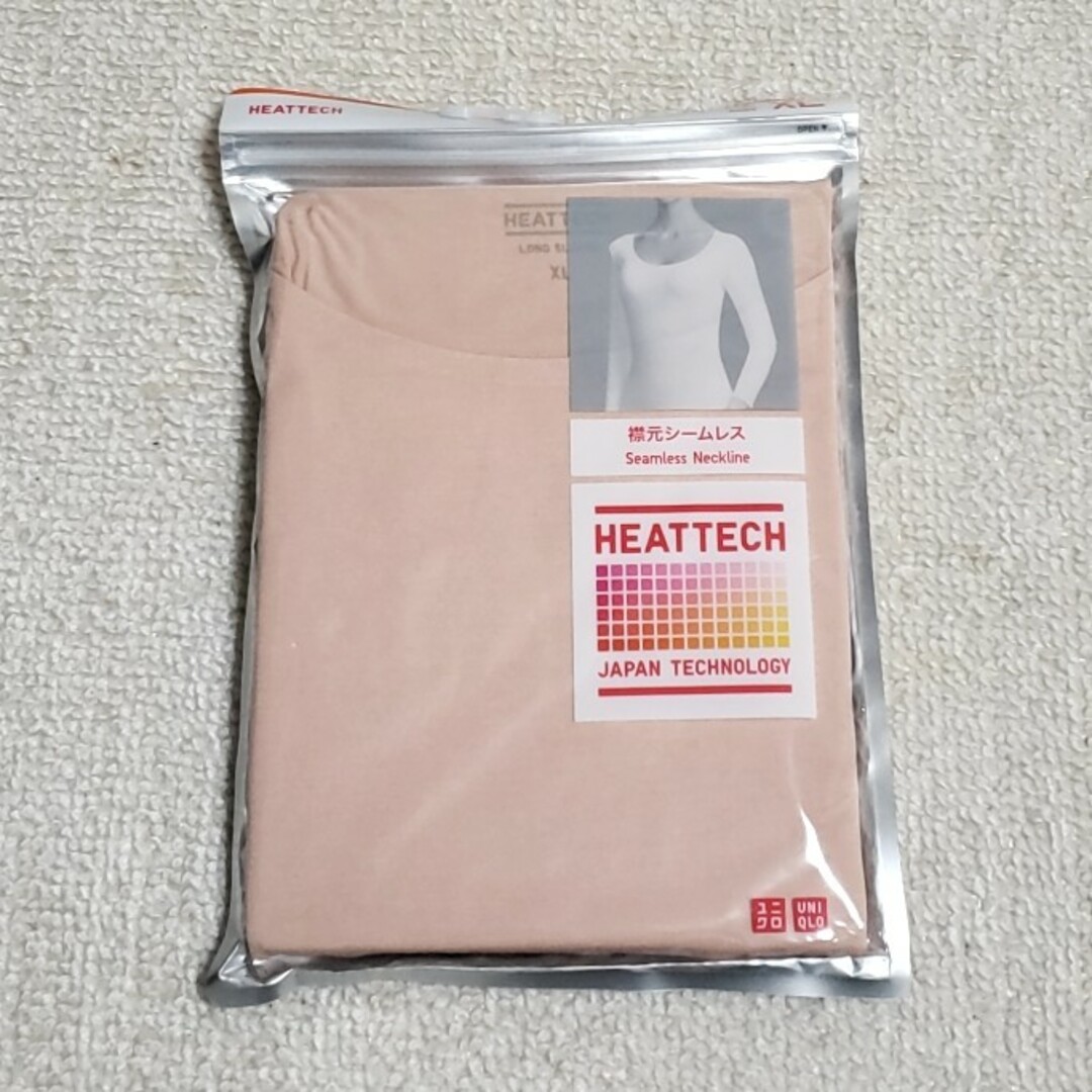 UNIQLO(ユニクロ)のユニクロ　ヒートテック  XL  肌色っぽいピンク レディースの下着/アンダーウェア(アンダーシャツ/防寒インナー)の商品写真