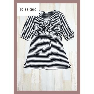 TO BE CHIC - 7【美品】TO BE CHIC シフォンフリル ボーダーチュニック